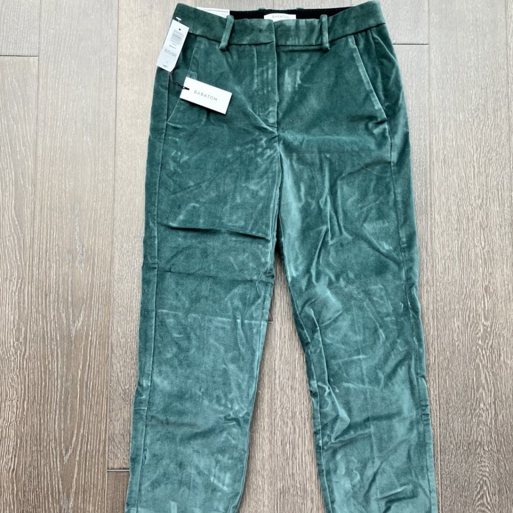 BABATON Wyatt Green Velvet Pants - NWT